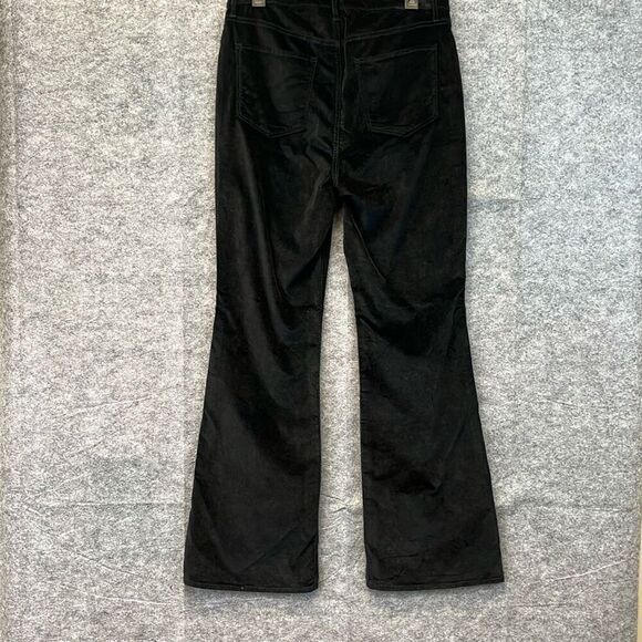 NWT OLD NAVY Pants Women's Size 12 Crushed Black Velvet Flare Higher High-Rise - Picture 9 of 13